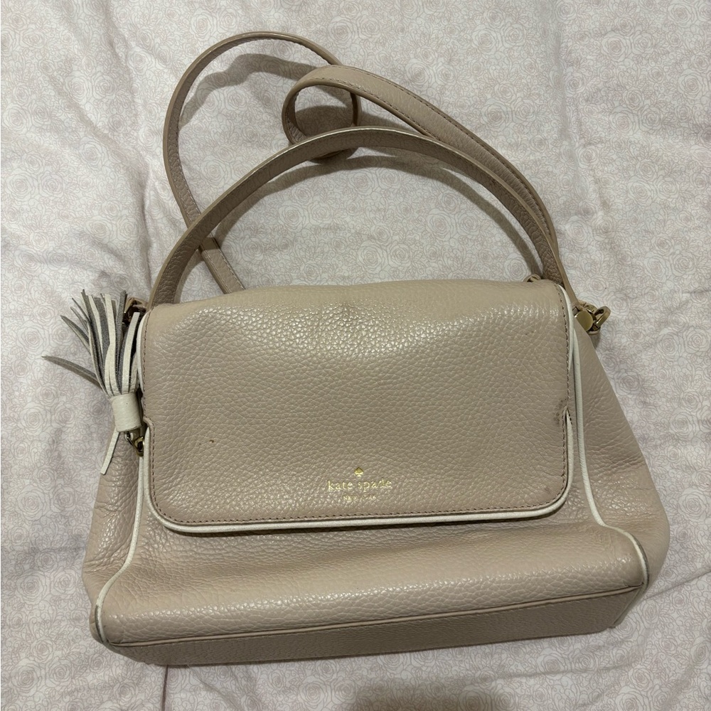 Kate Spade Taupe Leather Shoulder Bag